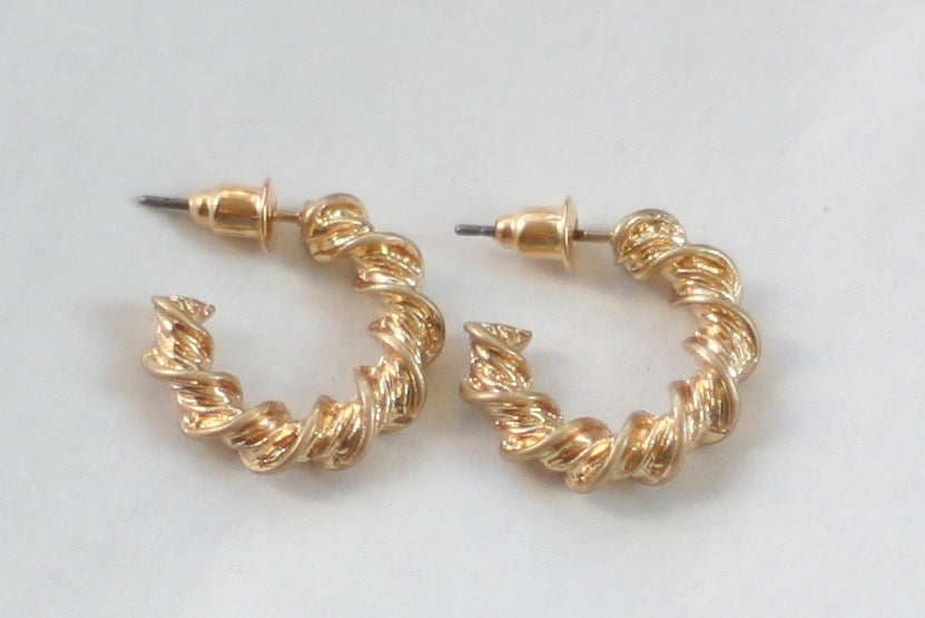 Twisted Gold Hoops