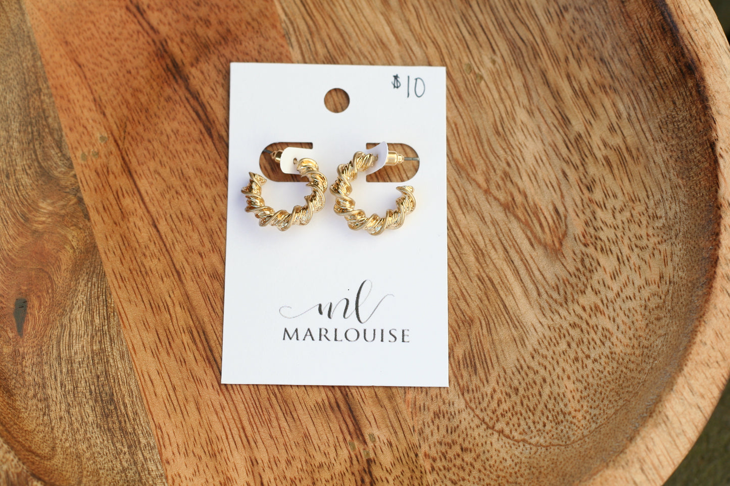 Twisted Gold Hoops