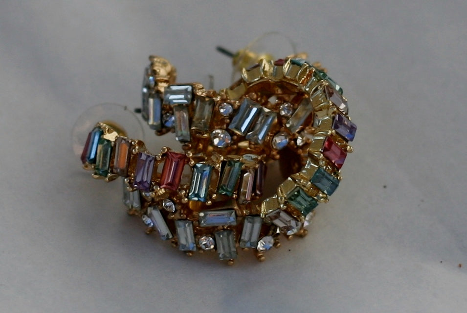 Gem Studded Hoops