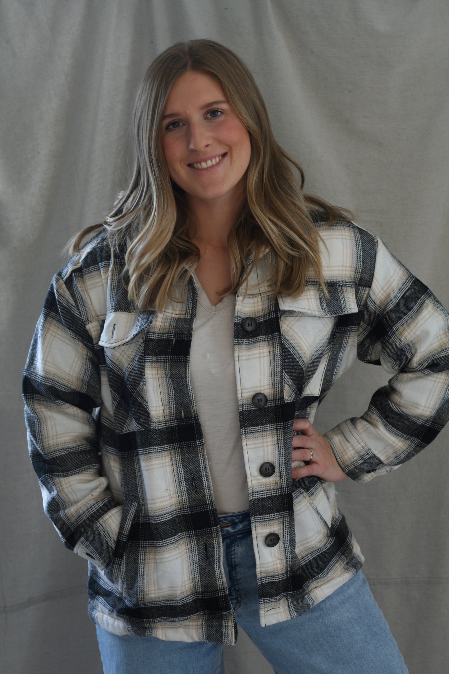 Flannel Sherpa-lined Jacket