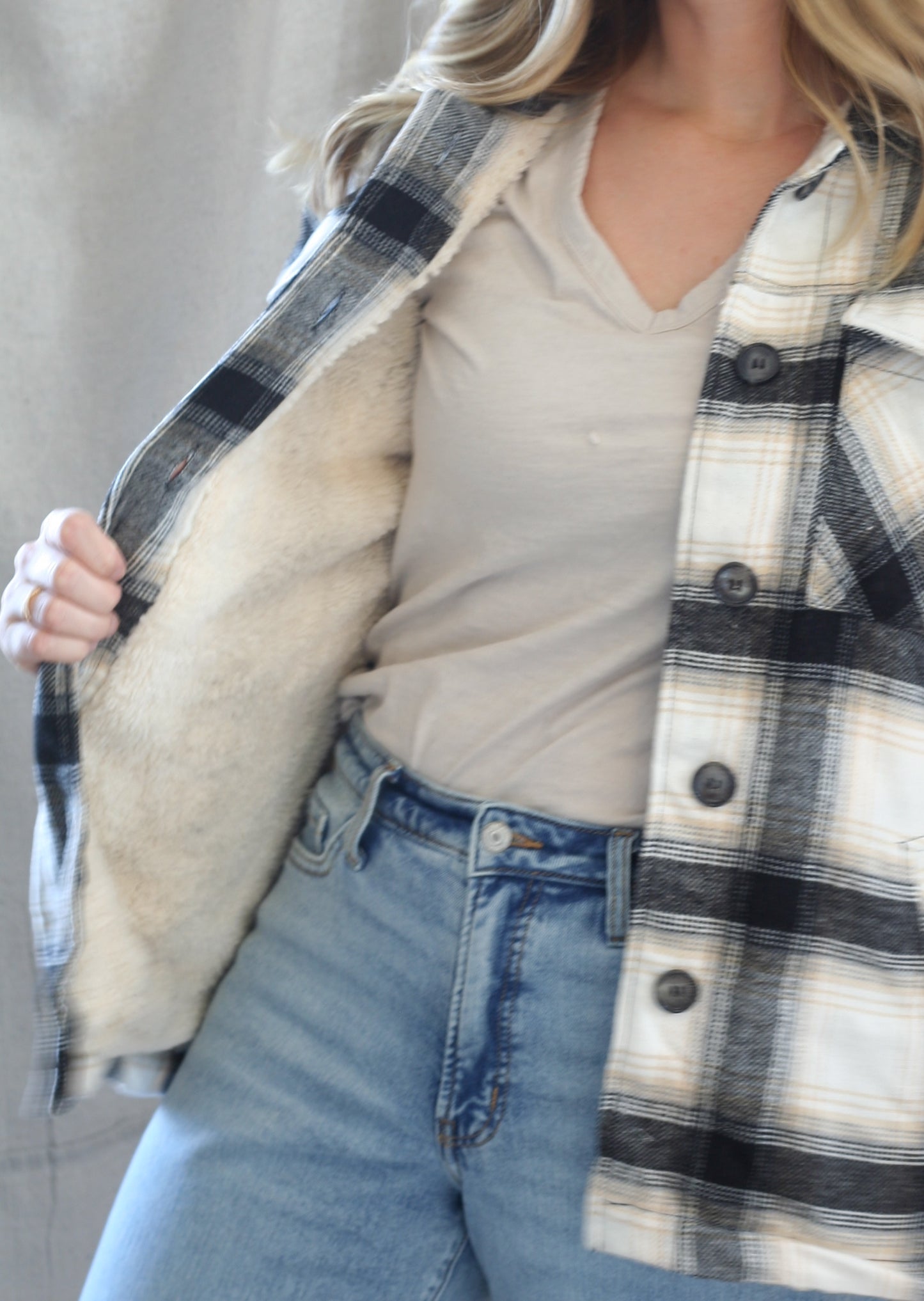 Flannel Sherpa-lined Jacket