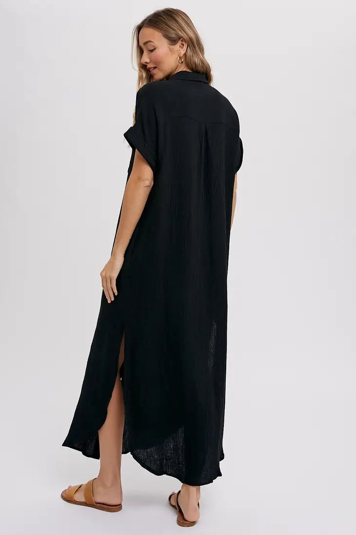 Black Muslin Maxi Dress