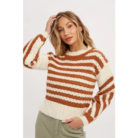 Camel Striped Sweater