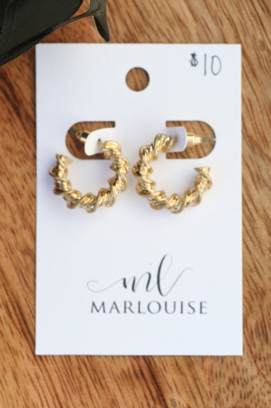 Twisted Gold Hoops