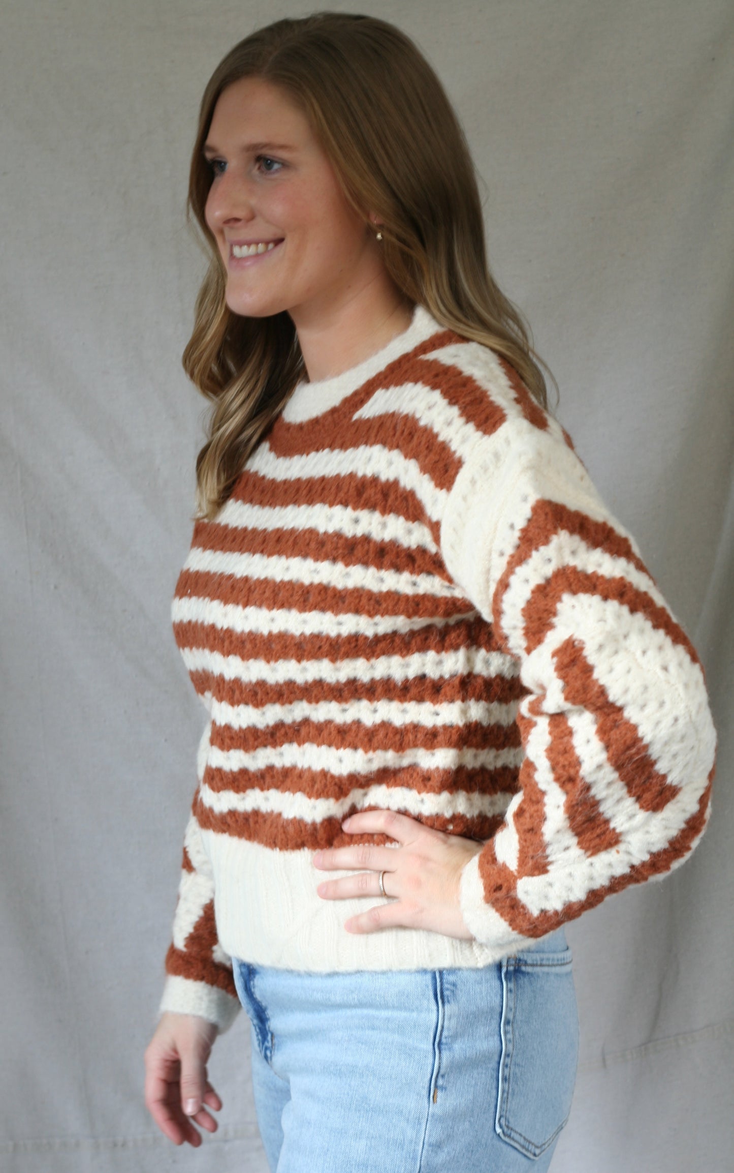 Camel Striped Sweater